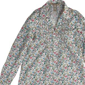American Rag Floral Blouse Top Long Sleeve Pleated Cottagecore Womens‎ Small